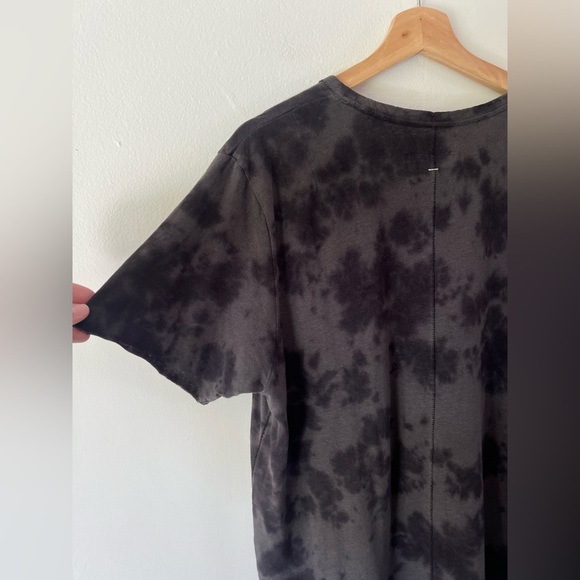 rag & bone Grey Haydon Tie Dye Short Sleeve Linen Cotton Blend T-Shirt Medium - Picture 9 of 11
